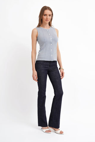 The Gingham Button Shell