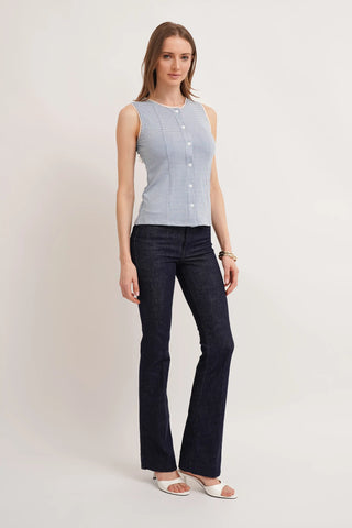 The Gingham Button Shell