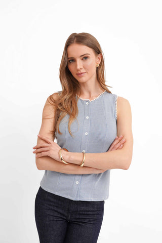 The Gingham Button Shell