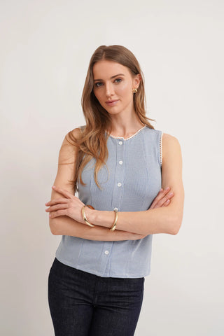 The Gingham Button Shell