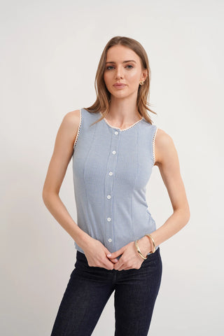 The Gingham Button Shell