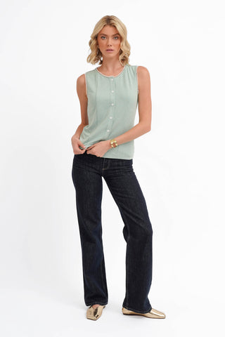 The Gingham Button Shell
