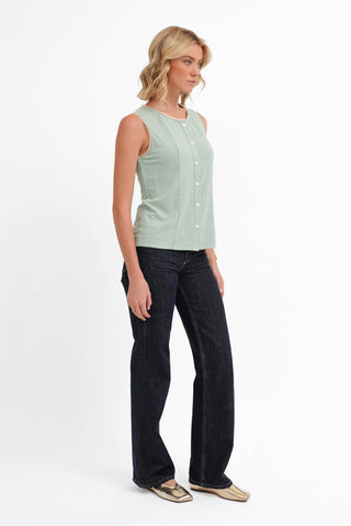 The Gingham Button Shell