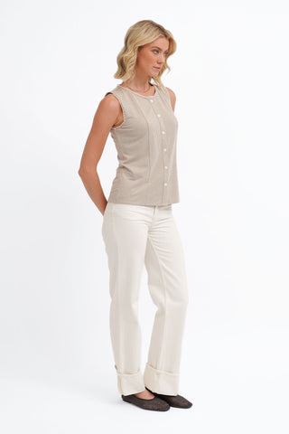 The Gingham Button Shell