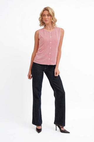 The Gingham Button Shell