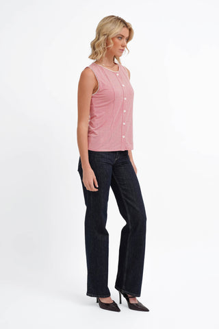 The Gingham Button Shell
