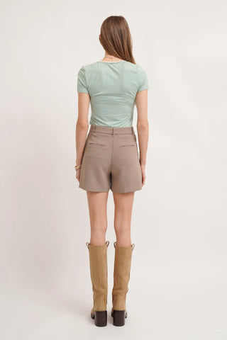 The Gingham Trim Scoop Tee