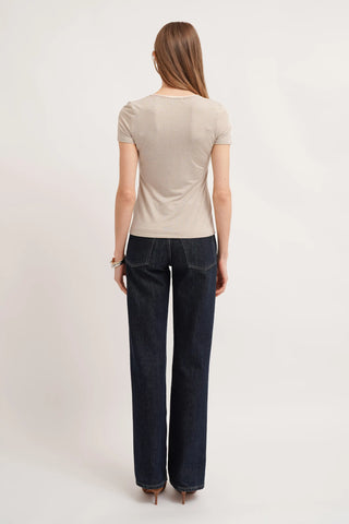 The Gingham Trim Scoop Tee