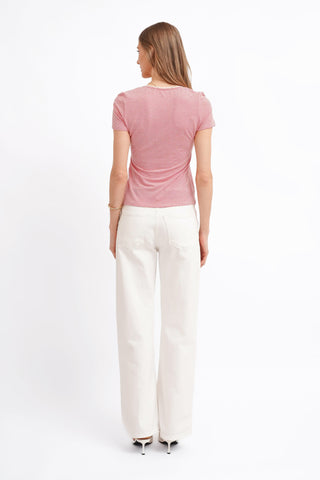 The Gingham Trim Scoop Tee
