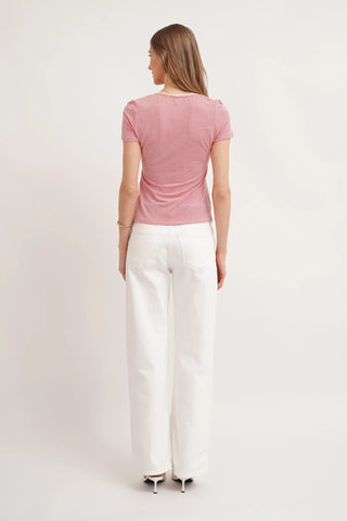 The Gingham Trim Scoop Tee