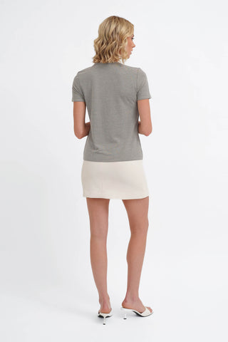 The Gingham Trim Scoop Tee