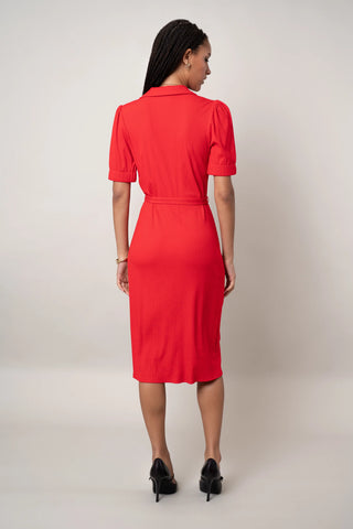 The Belted Knit Midi Dress
