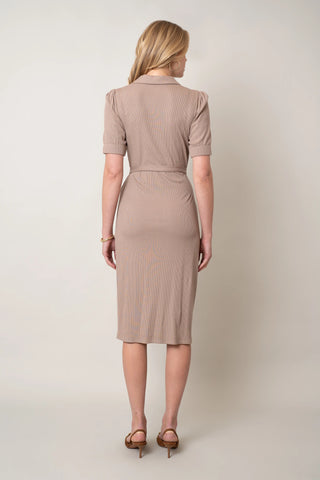 The Belted Knit Midi Dress