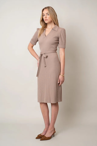 The Belted Knit Midi Dress
