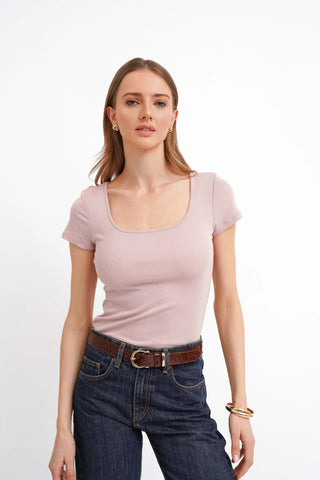 The Sculpted Scoop Neck Tee