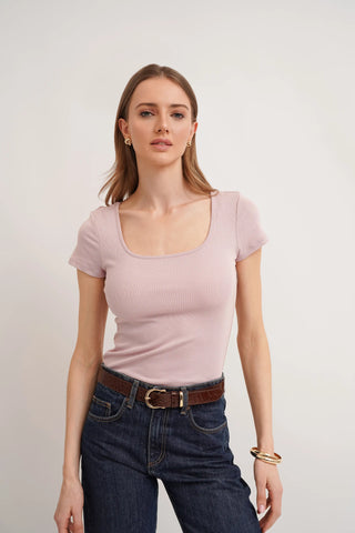 The Sculpted Scoop Neck Tee