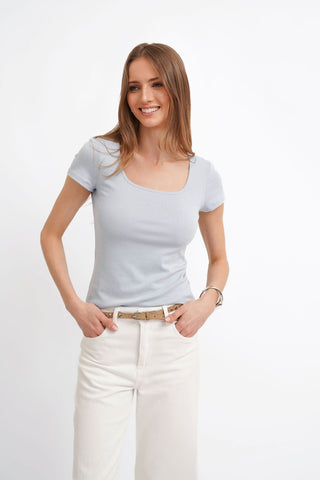 The Sculpted Scoop Neck Tee