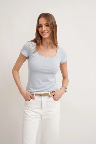 The Sculpted Scoop Neck Tee