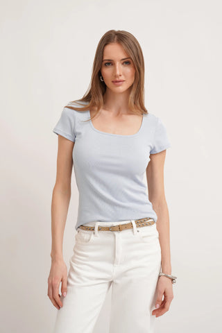 The Sculpted Scoop Neck Tee