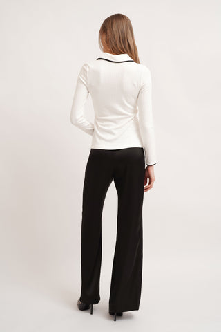 The Contrast Trim Zip Top