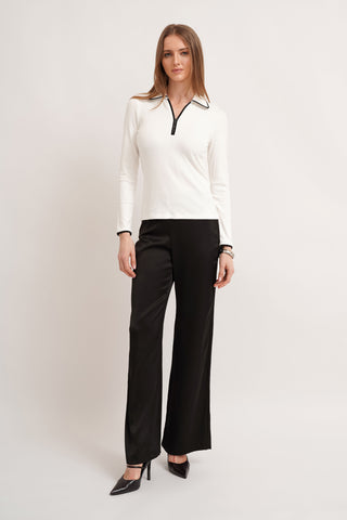 The Contrast Trim Zip Top