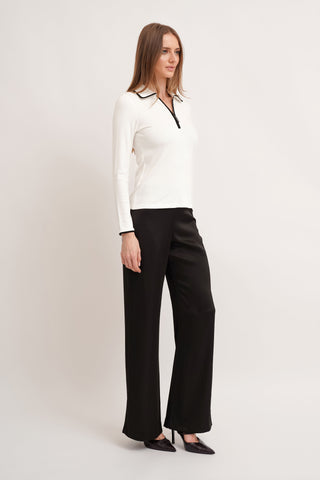 The Contrast Trim Zip Top