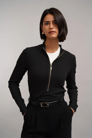 The Essential Zip Mock Neck