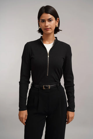 The Essential Zip Mock Neck
