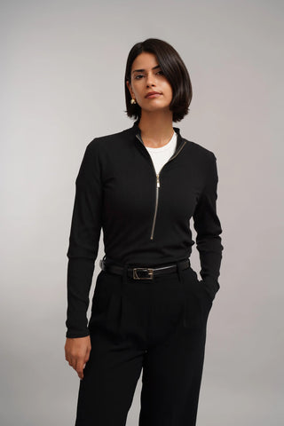 The Essential Zip Mock Neck