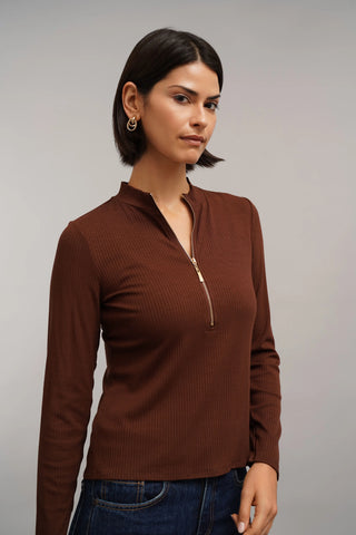 The Essential Zip Mock Neck