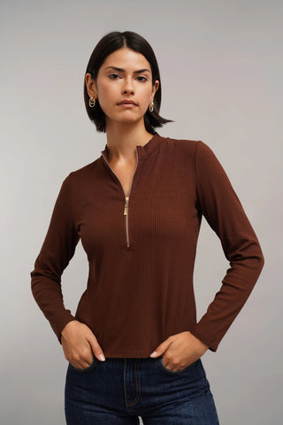 The Essential Zip Mock Neck