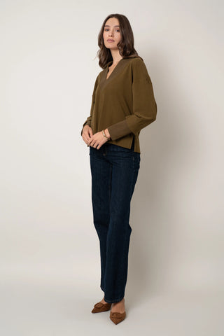 The Relaxed V-Collar Pullover