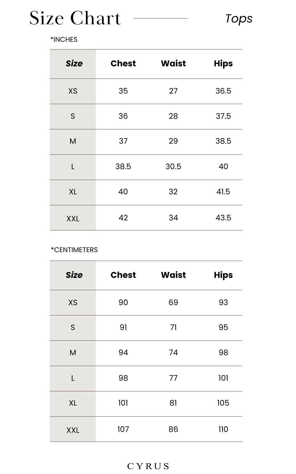 Size Guide