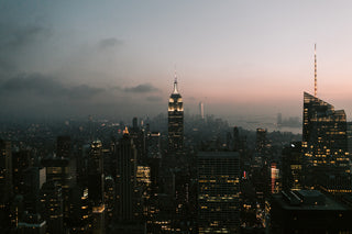 View of New York City at night.