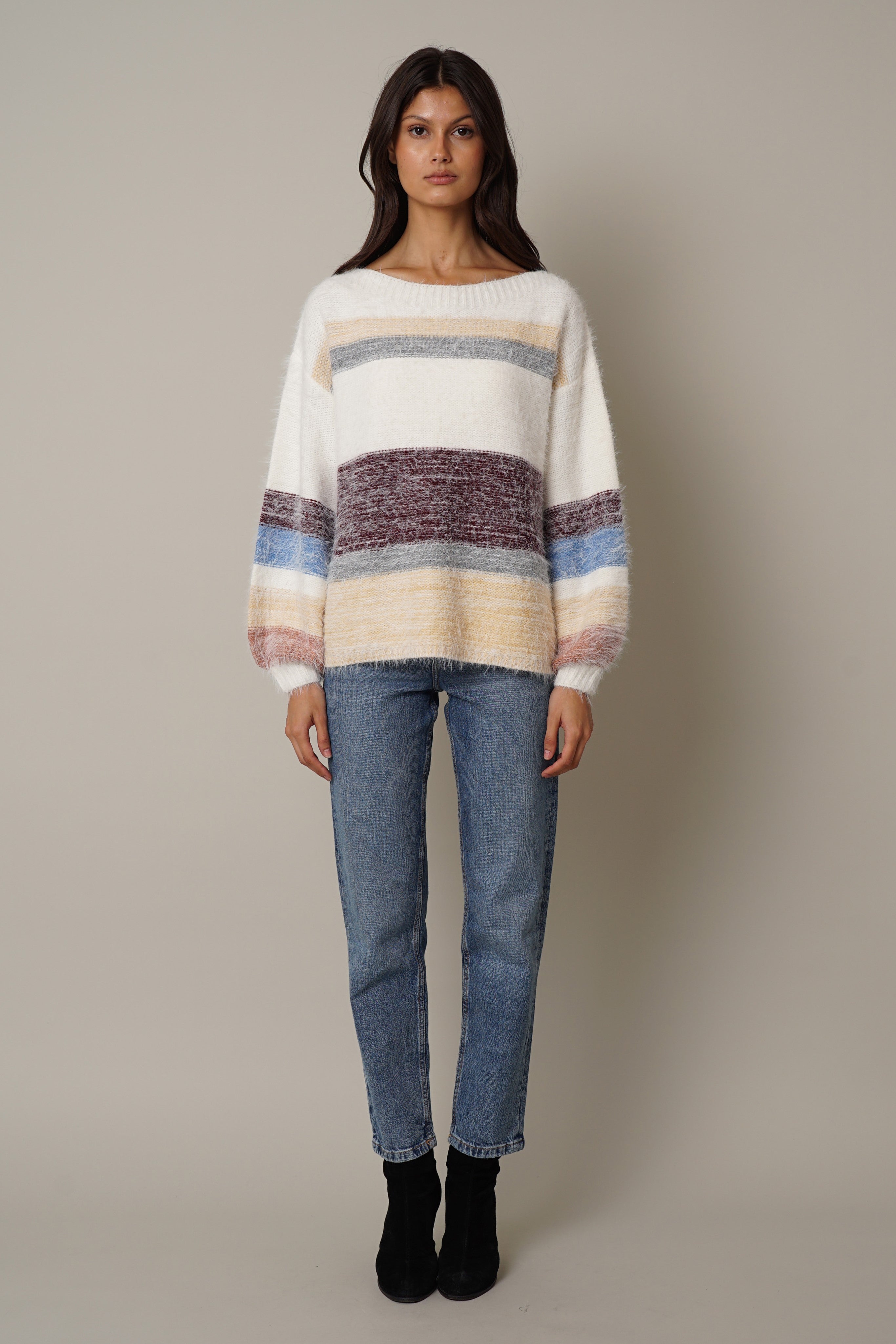 Cyrus Striped Eyelash Sweater