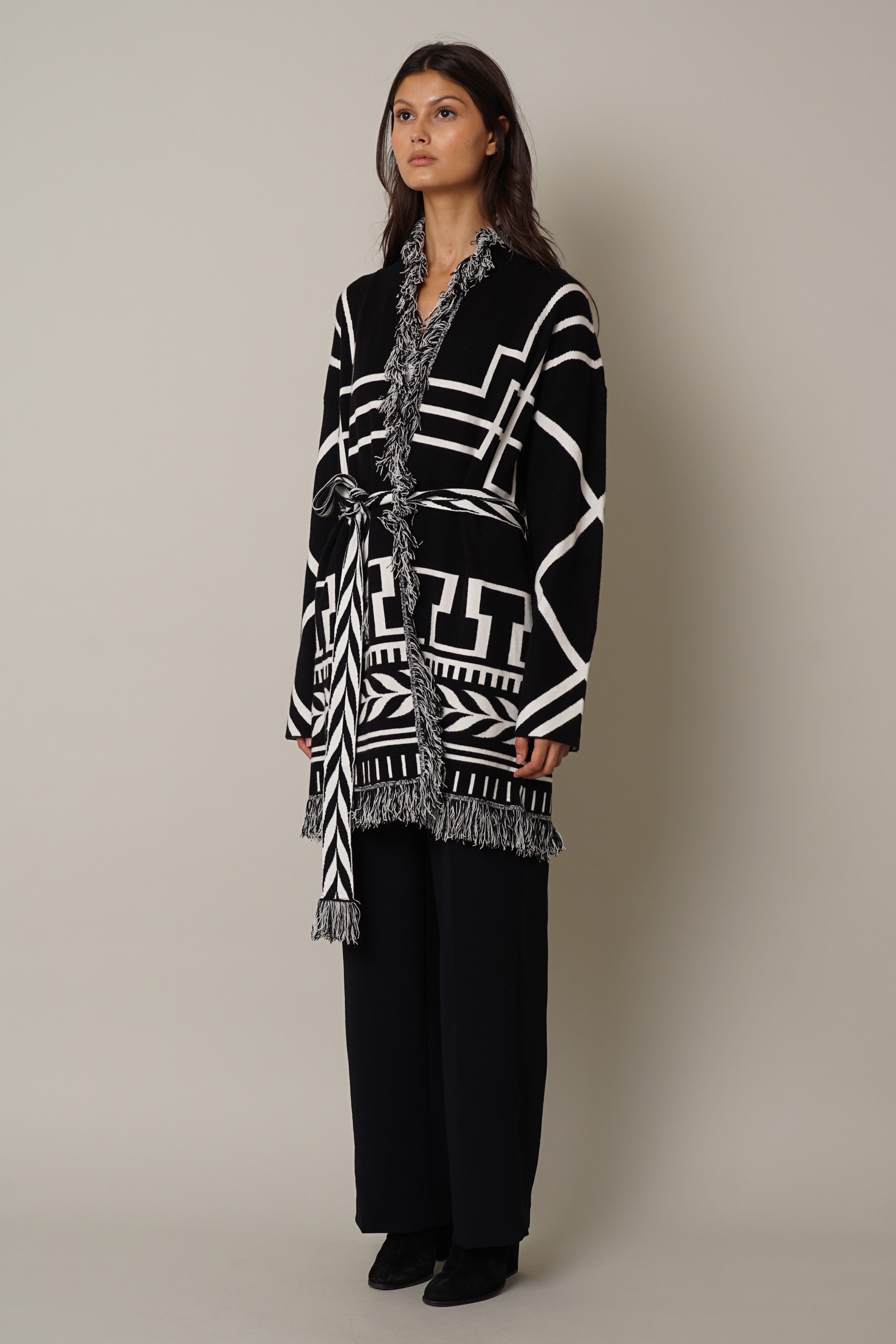 Cyrus - Fringe Belted Cardigan